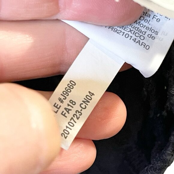 MADEWELL Black‎ Eyelet Ruffle Long Sleeve Tie Mock Neck Blouse Size XS Solid - Picture 7 of 7